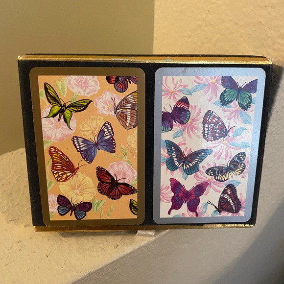 Congress Other - Congress. Playing Cards in Slide out Box. Butterfly Design. Spain. 2 Sets. NWOT.